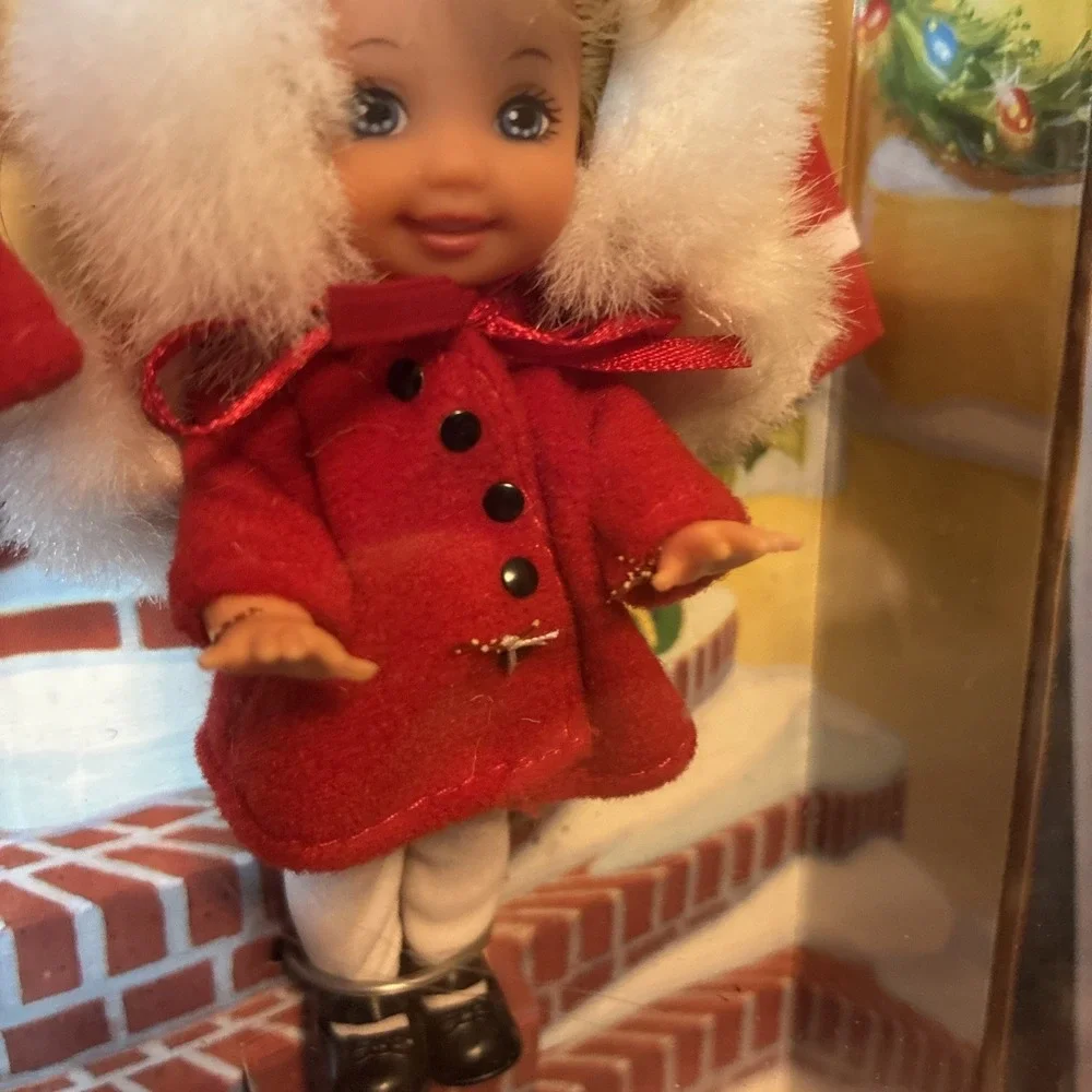Barbie Holiday Sisters Kelly & Stacie 1999 3-Doll Set Red Santa  New NICE!
